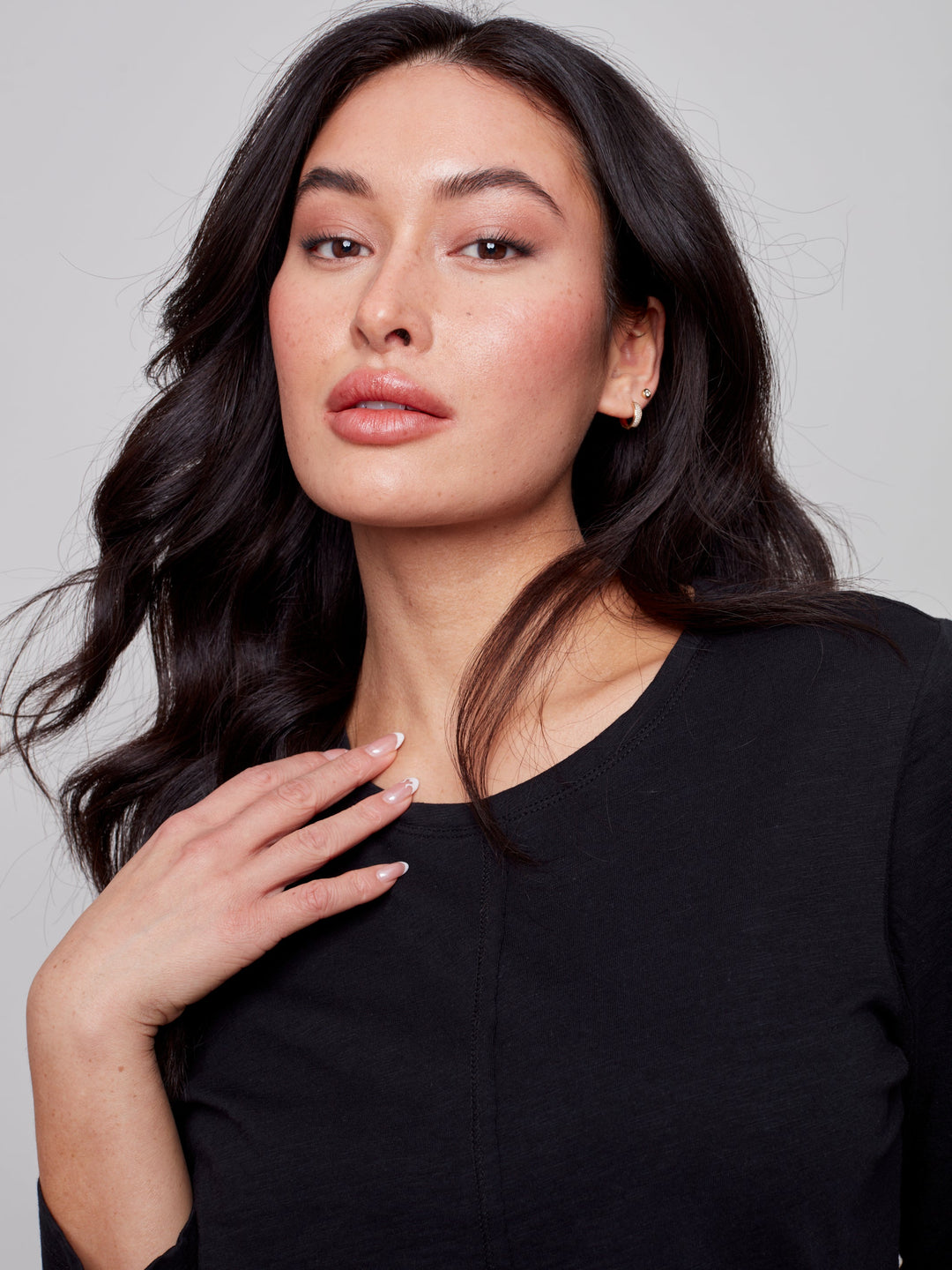 Long Sleeve Crew Neck With Contrast Trim