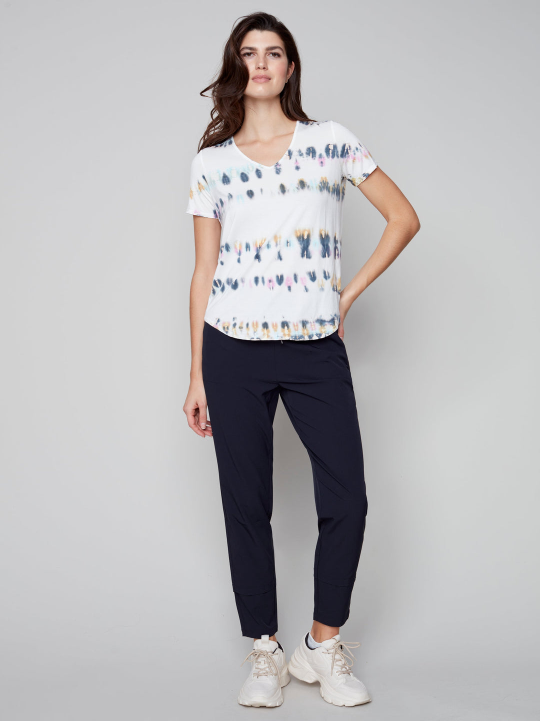 Short Sleeve V-Neck Printed Top