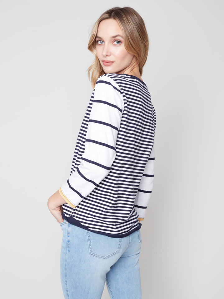 Multi-Stripe Long Sleeve Top
