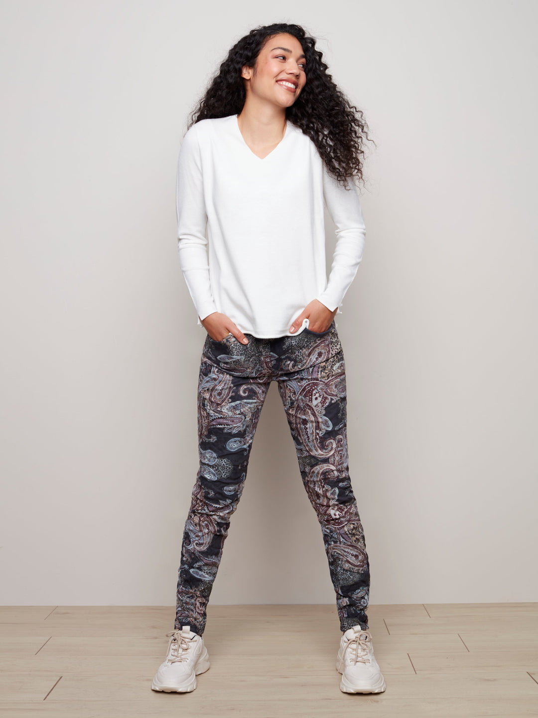 V-Neck Plush Knit Sweater