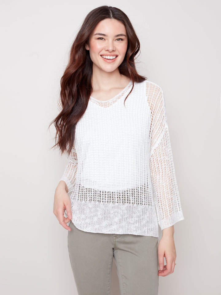 Long Sleeve Sweater With Hem Detail