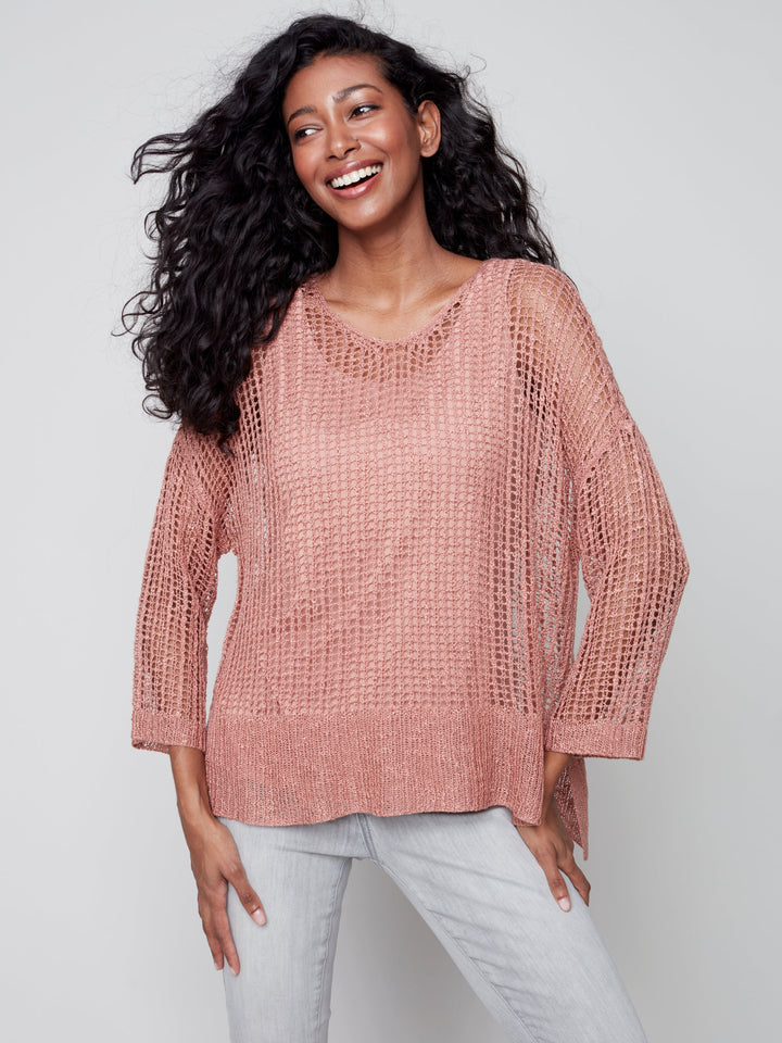 Long Sleeve Sweater With Hem Detail