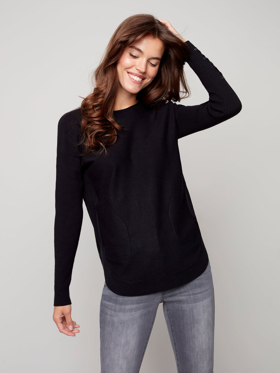 Plush 2-Colour Knit Sweater