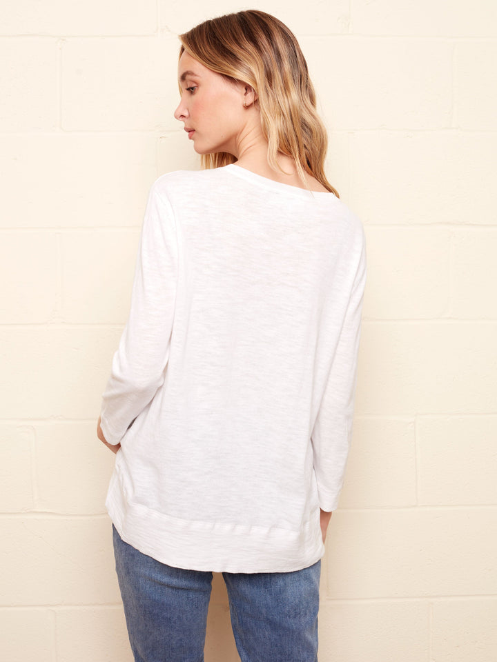 Long Sleeve Top with Heart Appliques