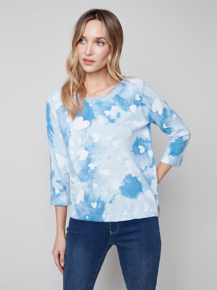 Long Sleeve Knit Top With Contrast Hem Detail