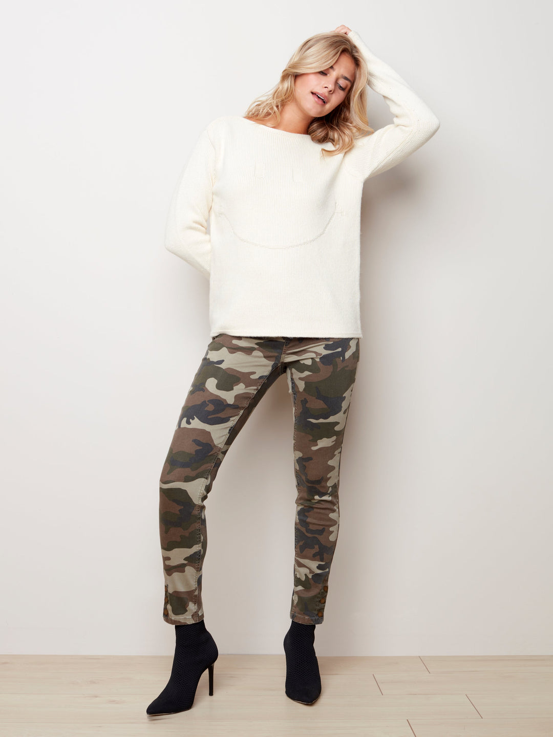 Smiley Face Cotton Knit Top
