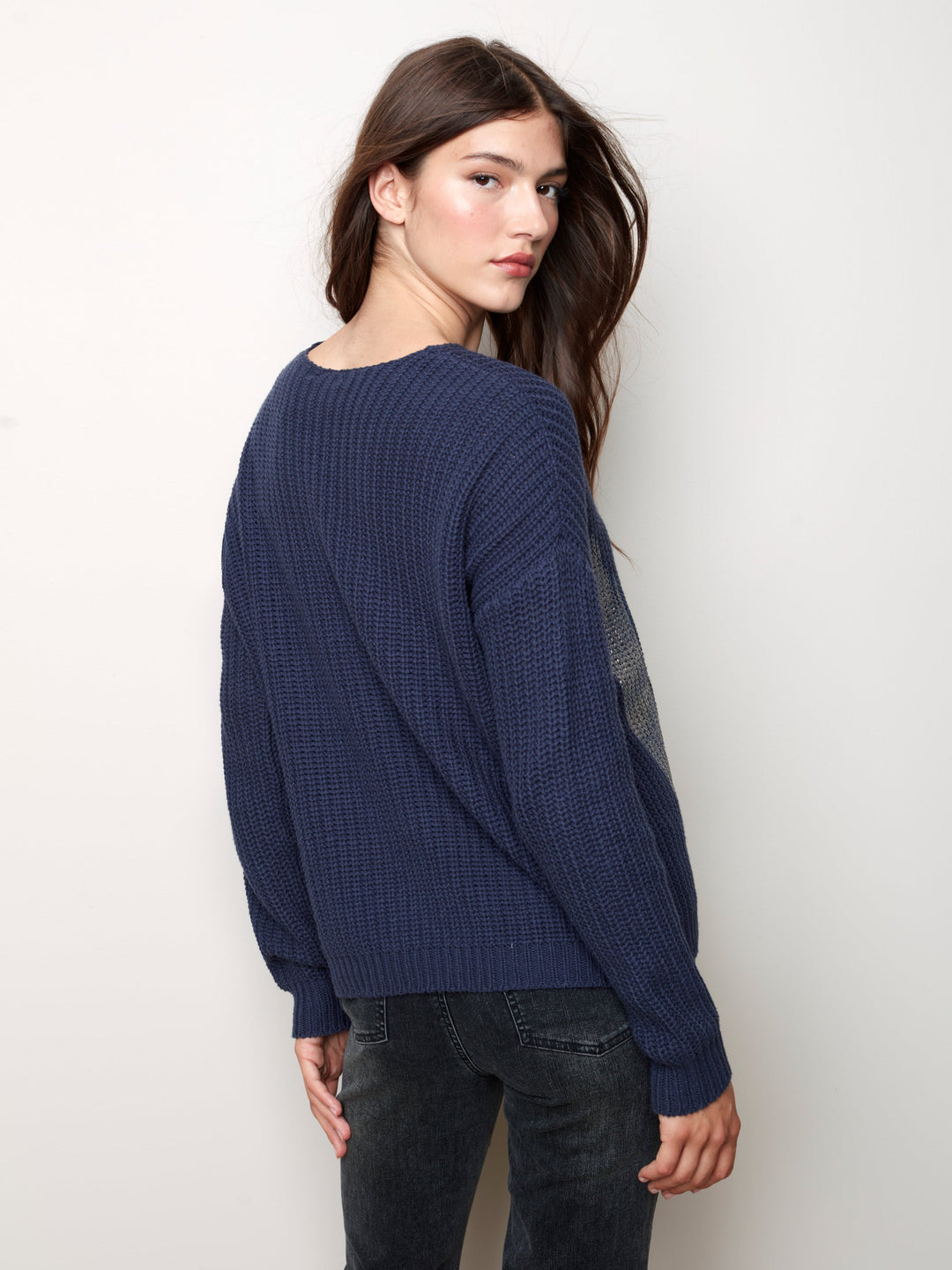 Chunky Cotton V-Neck Sweater