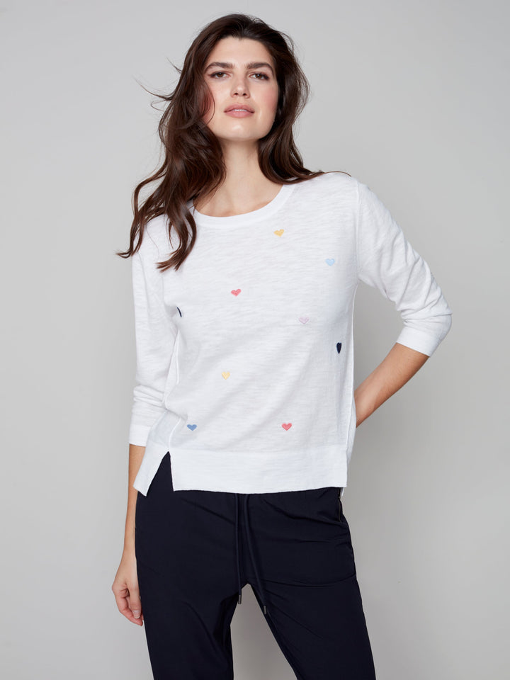 Long Sleeve Hearts Top
