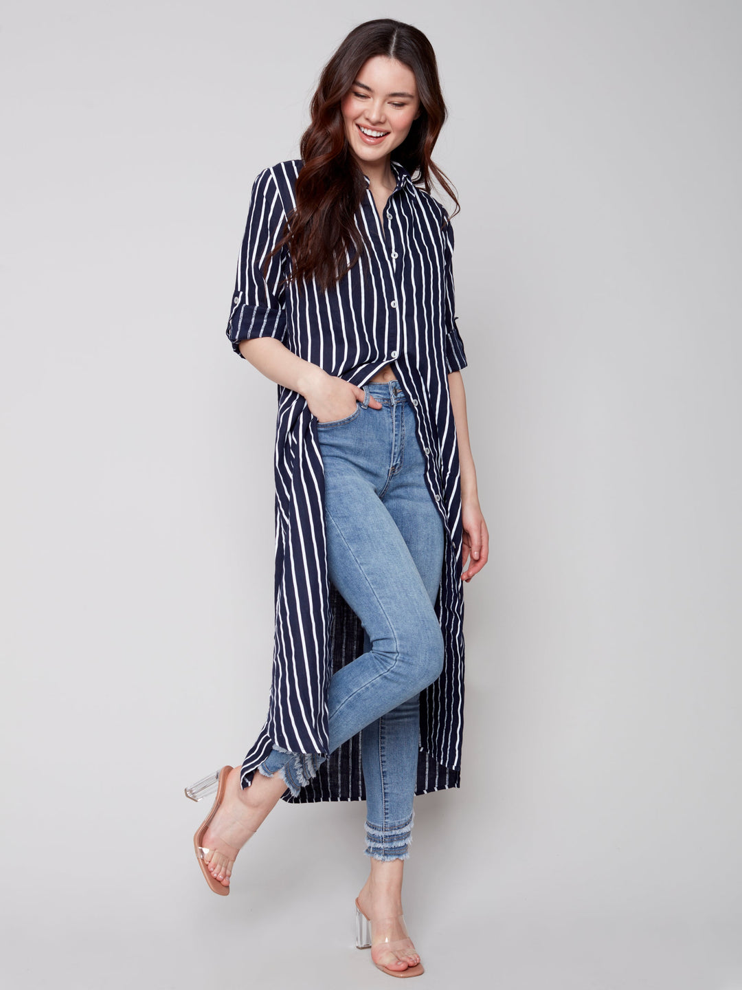 Striped Linen Maxi Shirtdress