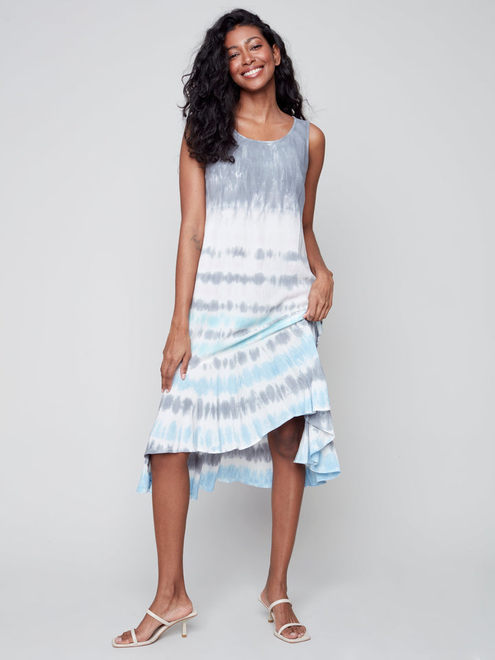 Sleeveless Tie Dye HiLo Maxi Dress