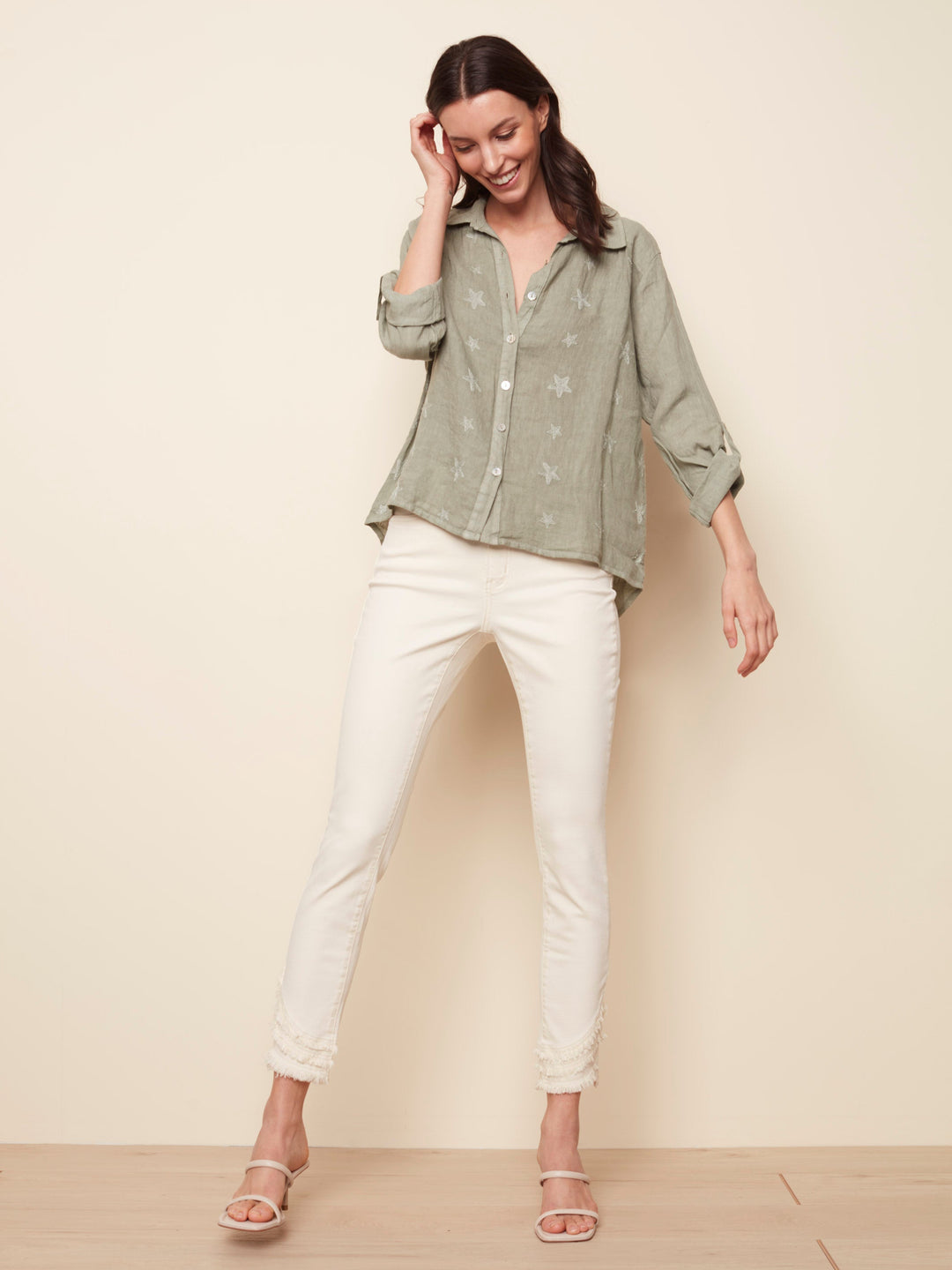 Embroidered Linen Blouse
