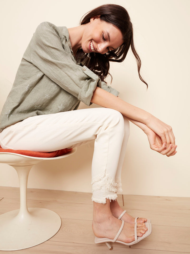 Embroidered Linen Blouse