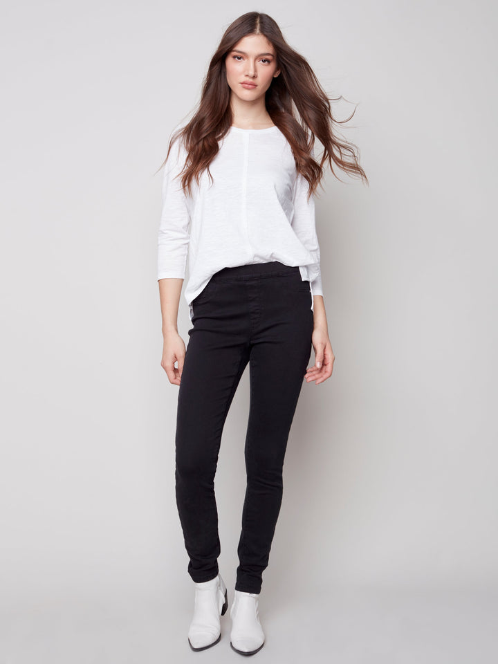 Mid Rise Skinny Stretch Denim Pant