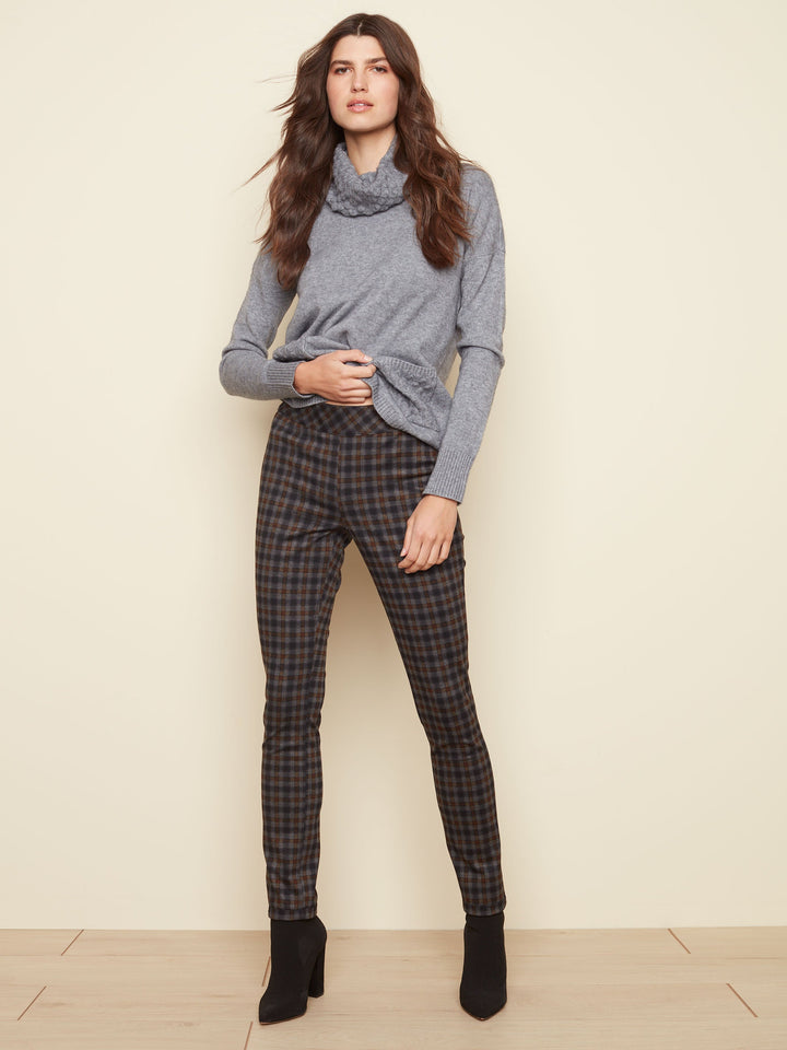 Reversible Stretch Pull On Plaid Pant