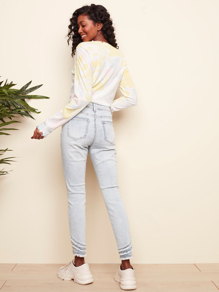 Frayed Hem Denim Pant