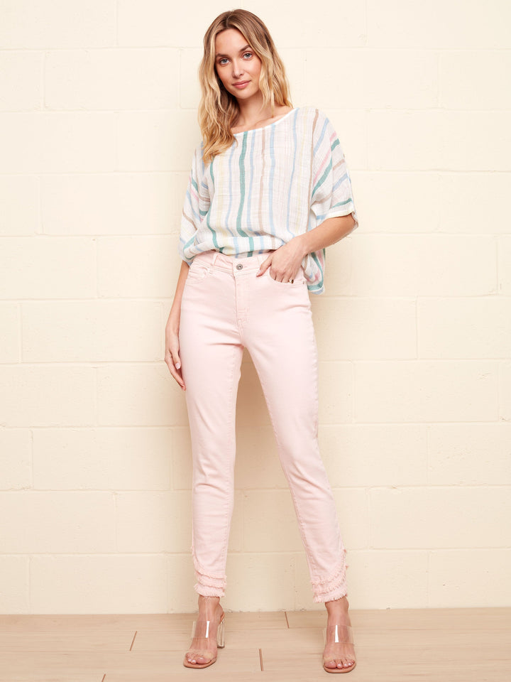 Frayed Hem Denim Pant