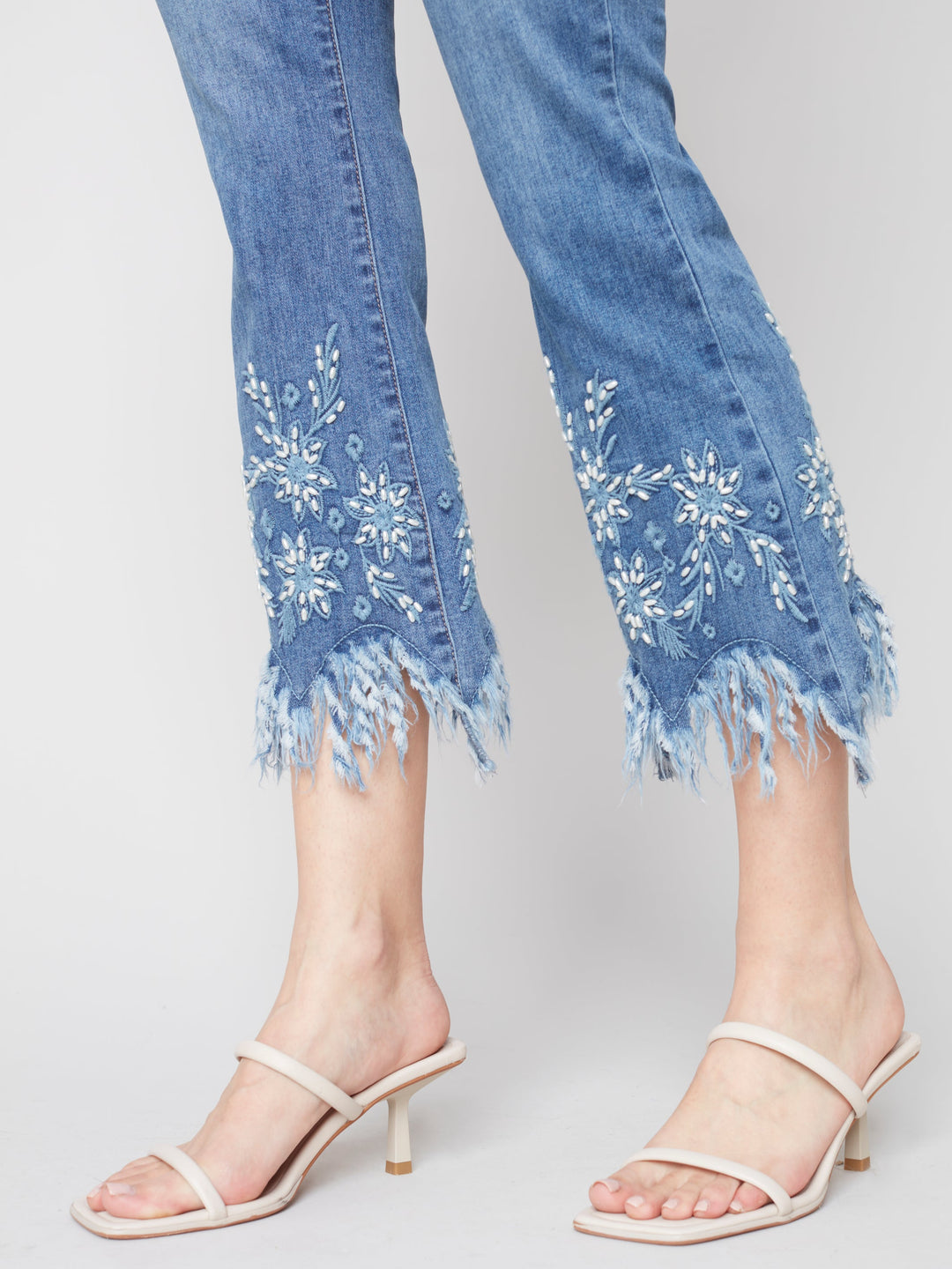 Stretch Bootcut Jean With Hem Detail
