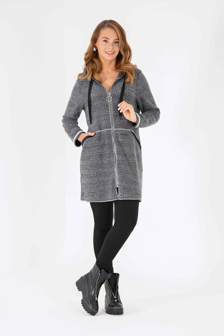Great Boucle/Solid Cool Cardigan- Plus