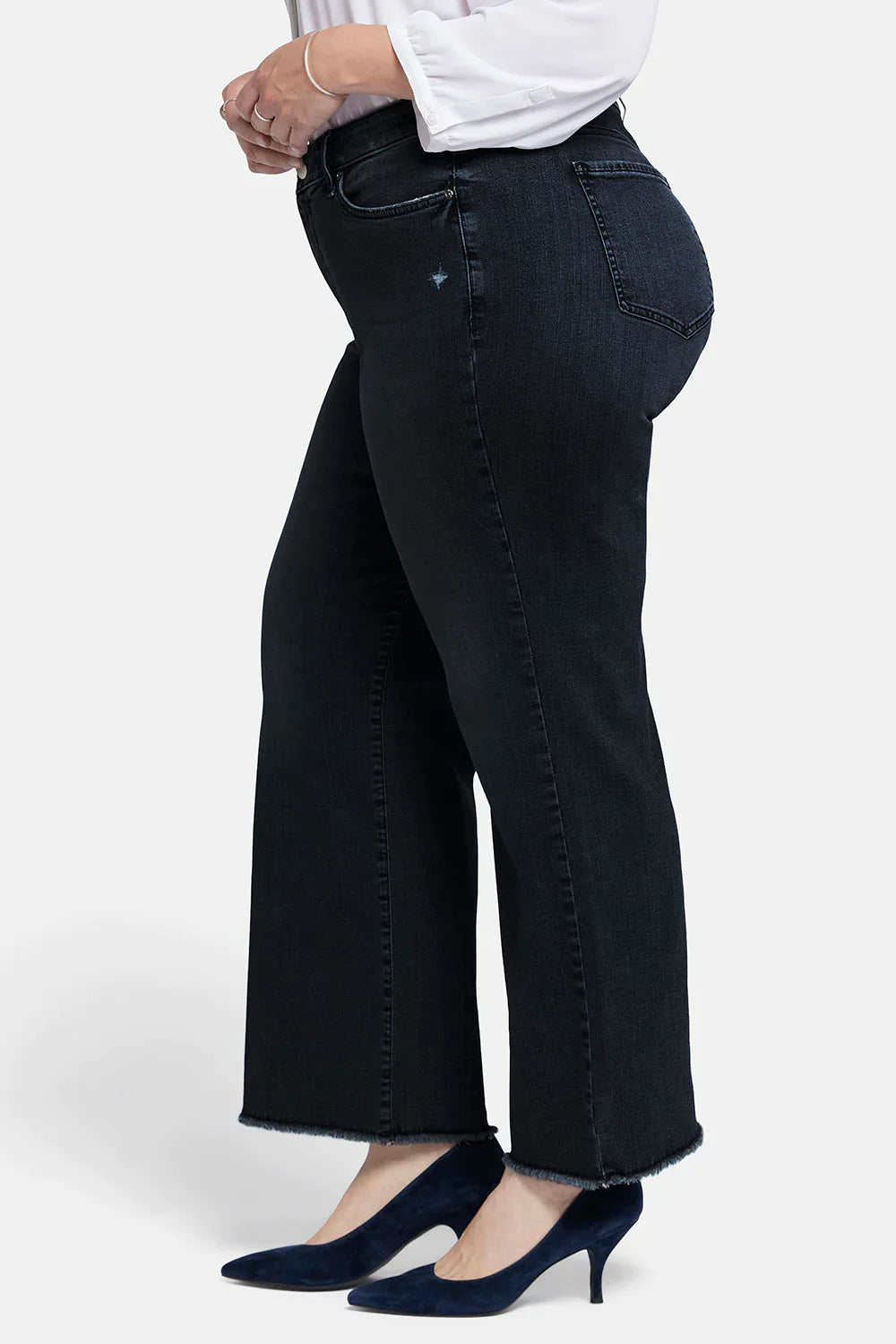 Plus Teresa Wide Leg Ankle Fray Hem