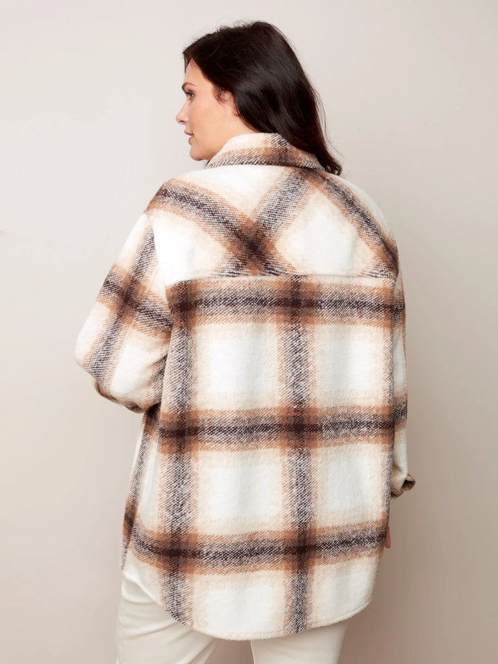 Plaid Boiled Wool Great Shirt Jacket