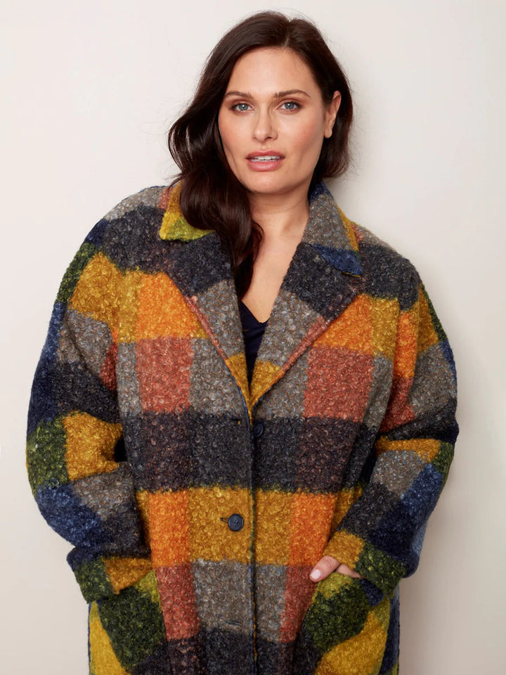 Plaid Boucle Coat
