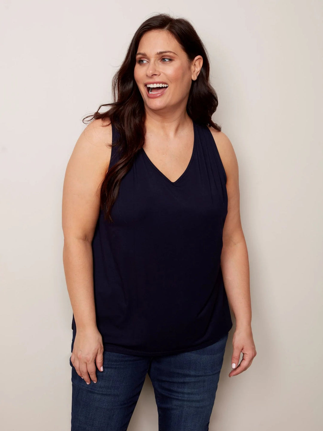 P/S Stretch Bamboo V-Neck Tank