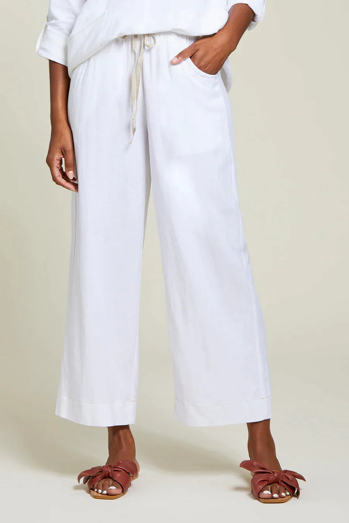 Wide Leg Drawstring Ankle Pant