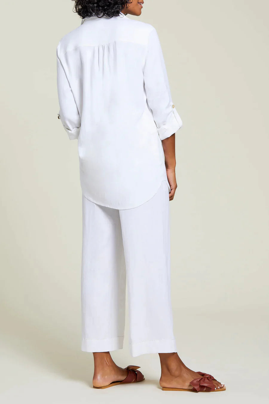Wide Leg Drawstring Ankle Pant